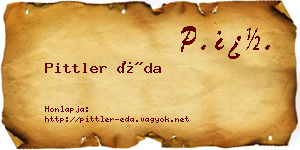 Pittler Éda névjegykártya